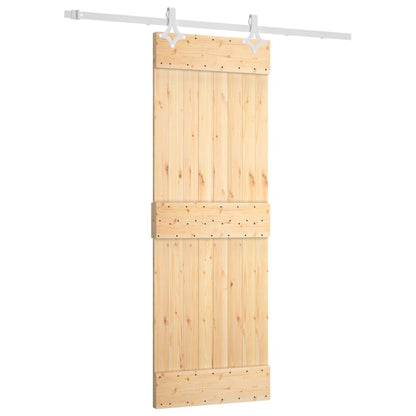 Porta Scorrevole con Set Hardware 70x210 cm Legno Massello Pino