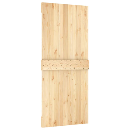 Porta Scorrevole con Set Hardware 90x210 cm Legno Massello Pino