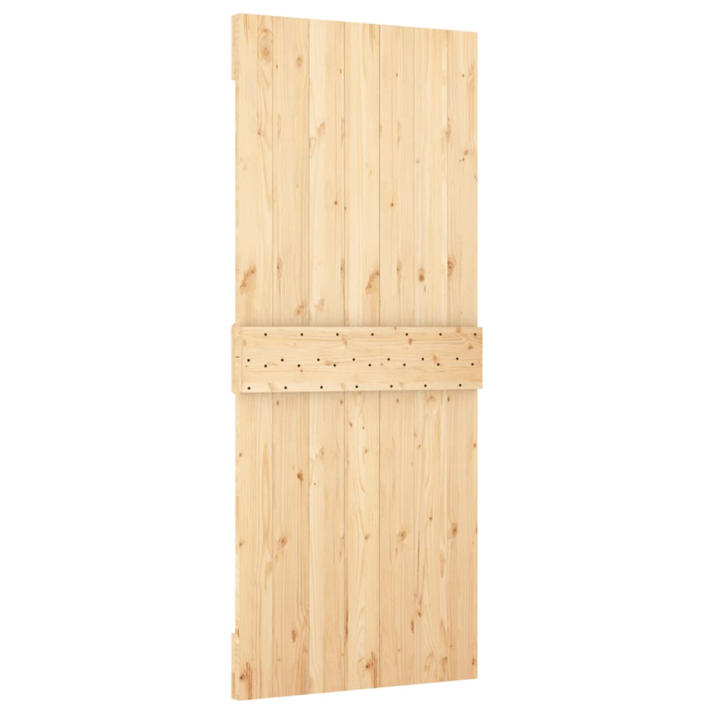 Porta Scorrevole con Set Hardware 80x210 cm Legno Massello Pino