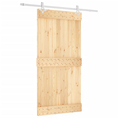 Porta Scorrevole con Set Hardware 100x210cm Legno Massello Pino