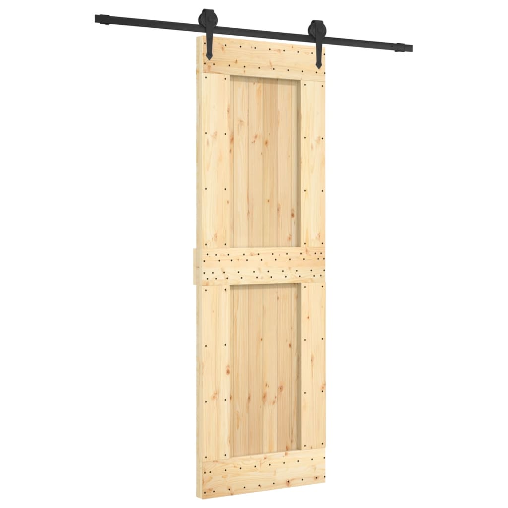 Porta Scorrevole con Set Hardware 70x210 cm Legno Massello Pino