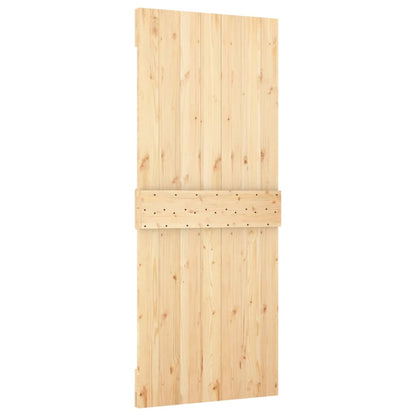 Porta Scorrevole con Set Hardware 80x210 cm Legno Massello Pino