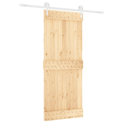 Porta Scorrevole con Set Hardware 85x210 cm Legno Massello Pino