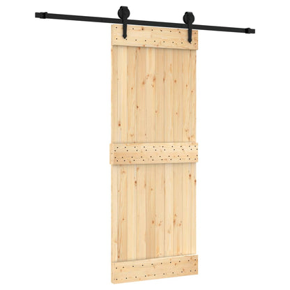 Porta Scorrevole con Set Hardware 80x210 cm Legno Massello Pino