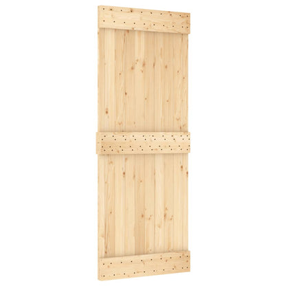 Porta Scorrevole con Set Hardware 80x210 cm Legno Massello Pino