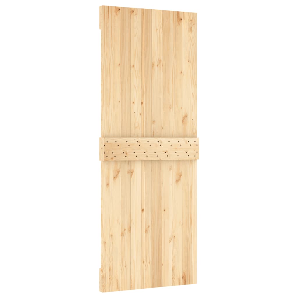 Porta Scorrevole con Set Hardware 80x210 cm Legno Massello Pino