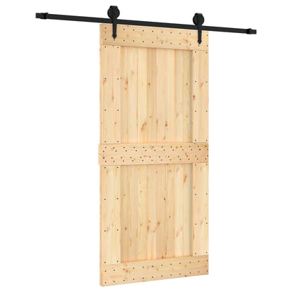 Porta Scorrevole con Set Hardware 100x210cm Legno Massello Pino