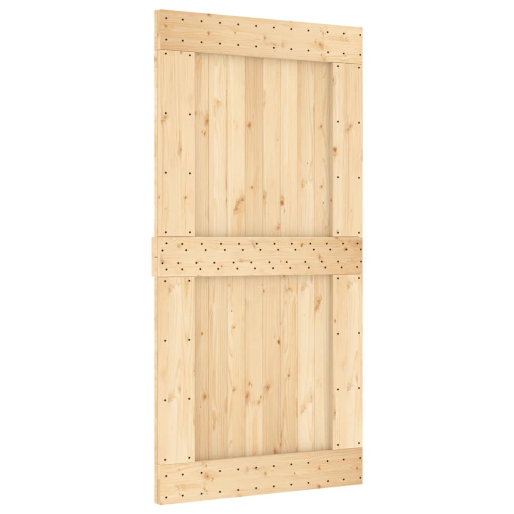 Porta Scorrevole con Set Hardware 100x210cm Legno Massello Pino