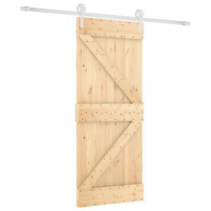 Porta Scorrevole con Set Hardware 85x210 cm Legno Massello Pino