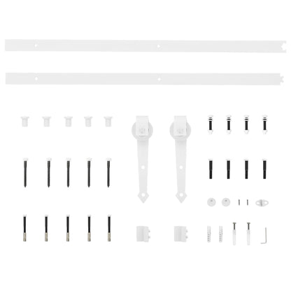 Porta Scorrevole con Set Hardware 80x210 cm Legno Massello Pino