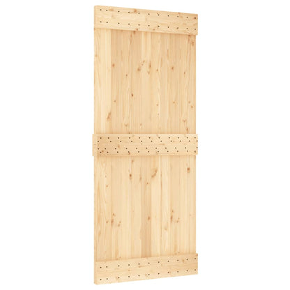 Porta Scorrevole con Set Hardware 90x210 cm Legno Massello Pino