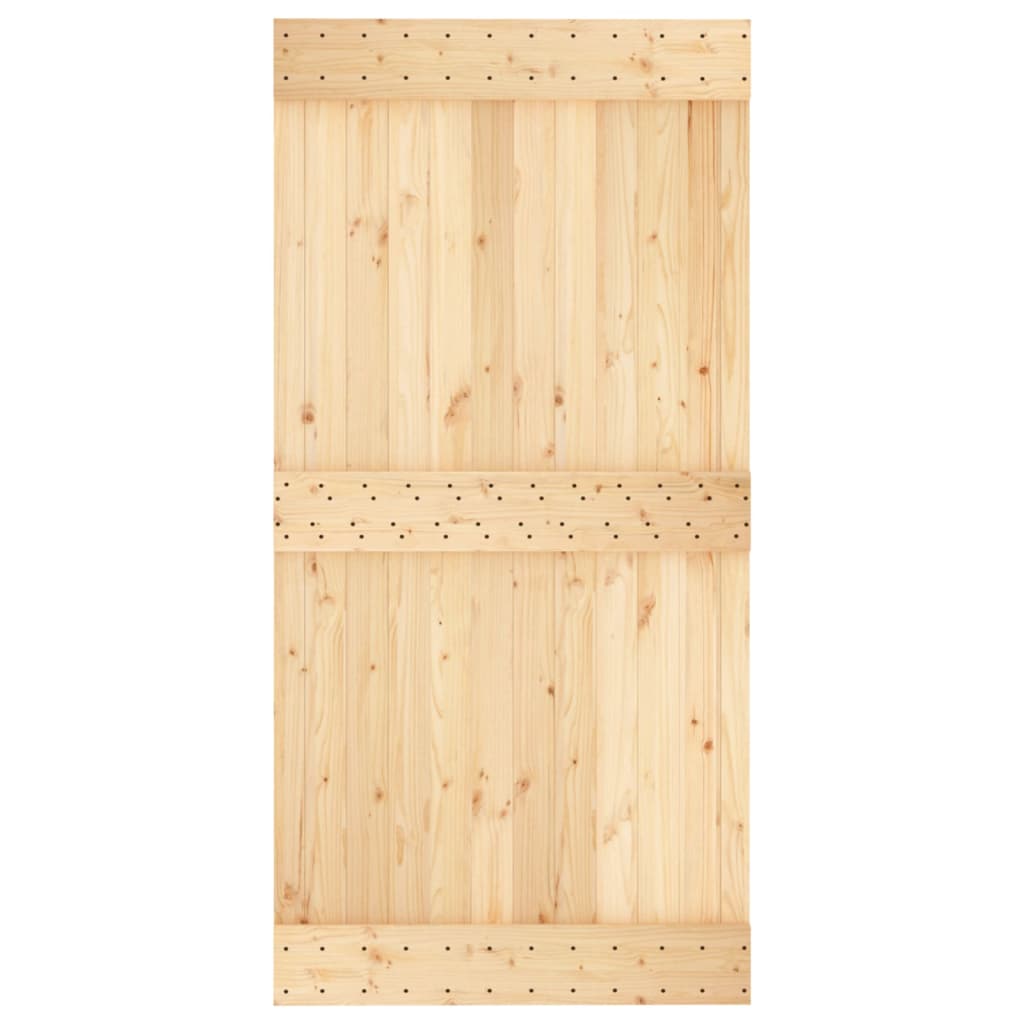 Porta Scorrevole con Set Hardware 100x210cm Legno Massello Pino