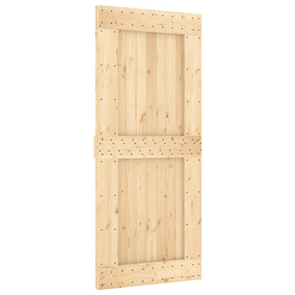 Porta Scorrevole con Set Hardware 90x210 cm Legno Massello Pino