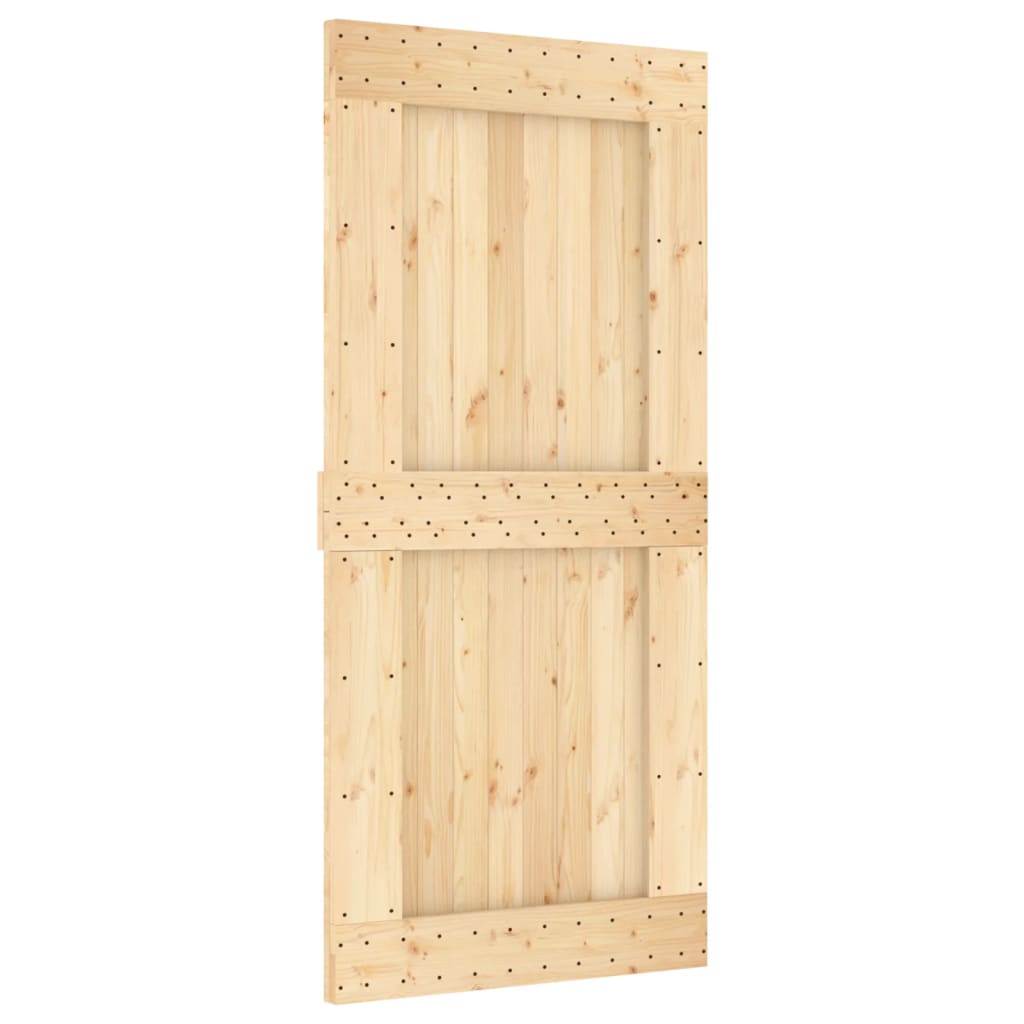 Porta Scorrevole con Set Hardware 95x210 cm Legno Massello Pino