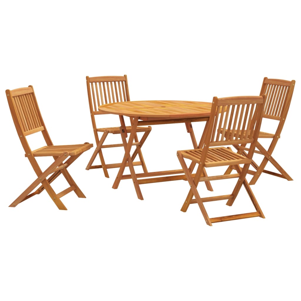 Set da Pranzo per Giardino 5 pz in Legno Massello di Acacia - homemem39