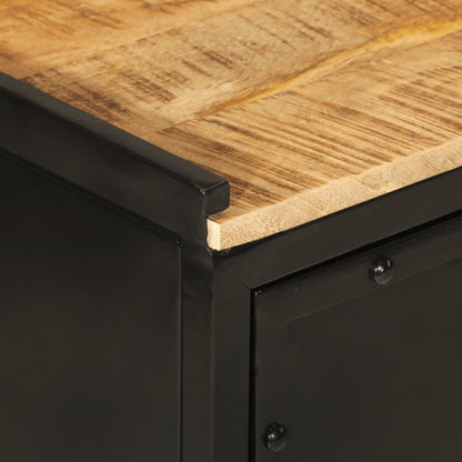 Mobile da Bagno 40x27x90 cm in Ferro e Legno Massello di Mango | homemem39