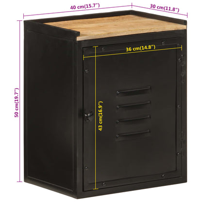 Mobile da Bagno 40x30x50 cm in Ferro e Legno Massello di Mango | homemem39