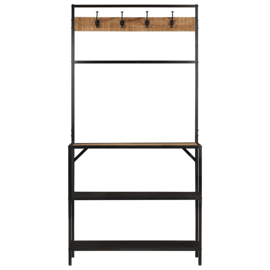 Appendiabiti 90x35x180 cm in Legno Massello di Mango e Ferro - homemem39
