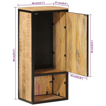 Mobile da Bagno 40x27x90 cm in Legno Massello di Mango e Ferro