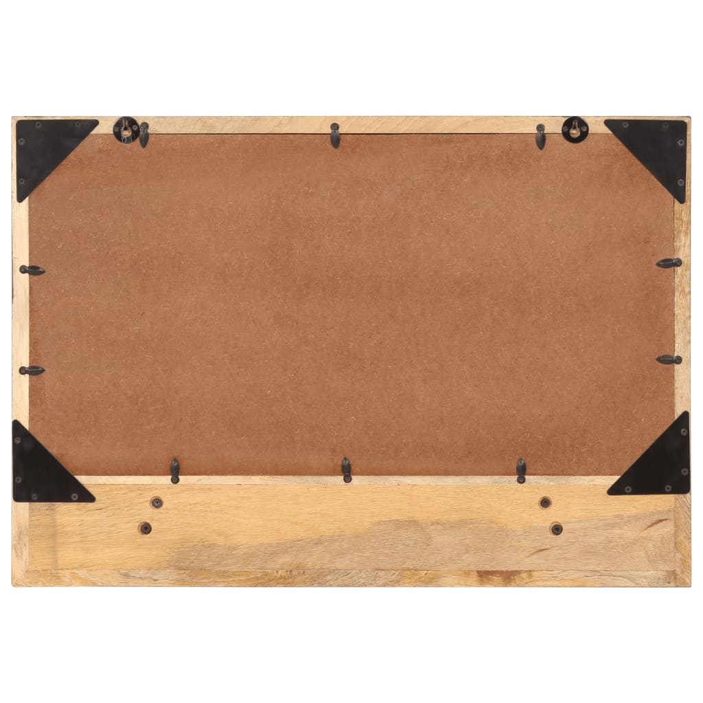 Specchio con Ripiano 80x8x55 cm Vetro e Legno Massello di Mango | homemem39