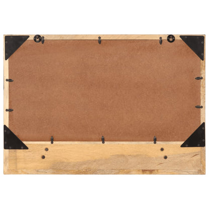Specchio con Ripiano 80x8x55 cm Vetro e Legno Massello di Mango | homemem39