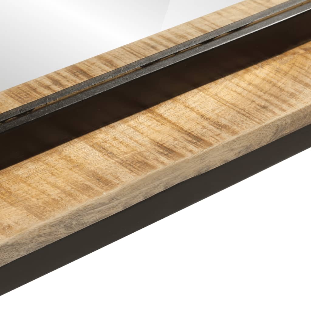 Specchio con Ripiano 80x8x55 cm Vetro e Legno Massello di Mango | homemem39