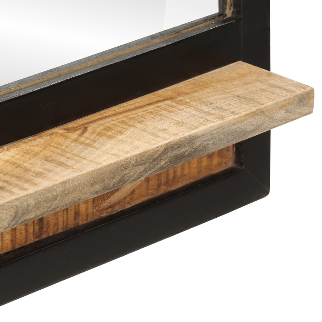Specchio con Ripiano 80x8x55 cm Vetro e Legno Massello di Mango | homemem39