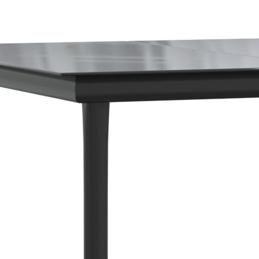 Set da Pranzo da Giardino 5 pz Nero in Polyrattan e Acciaio | homemem39