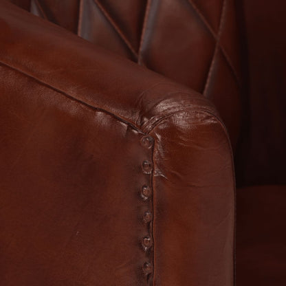 Poltrona Cabriolet Marrone in Vera Pelle