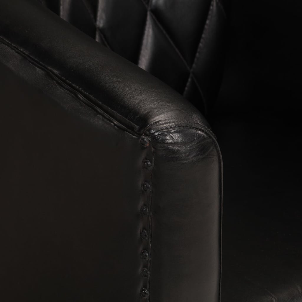 Poltrona Cabriolet Nera in Vera Pelle