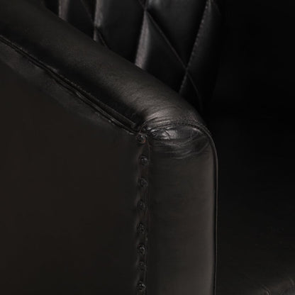 Poltrona Cabriolet Nera in Vera Pelle