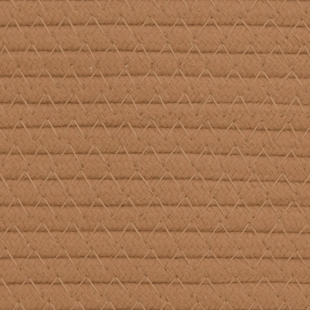 Cestini Portaoggetti 2pz Marrone e Bianco Ø24x18 cm in Cotone - homemem39