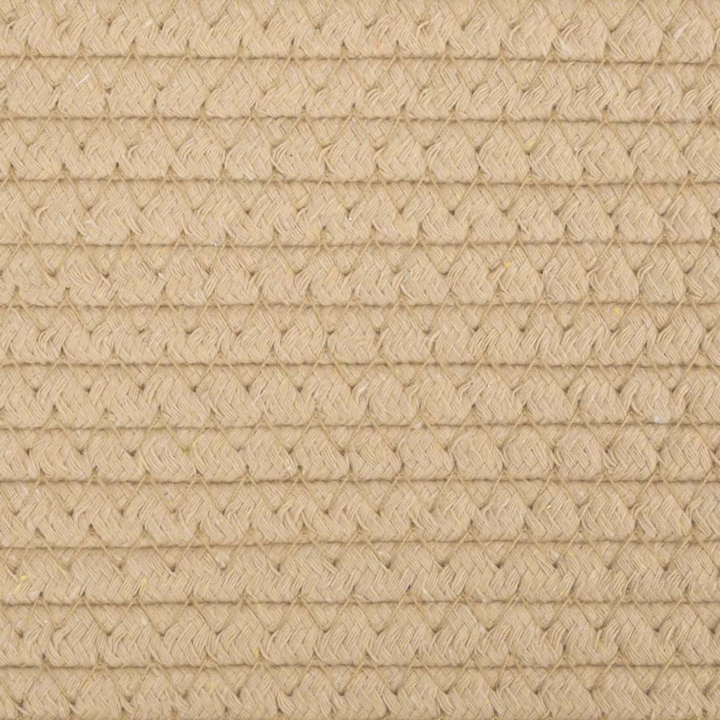 Cestino Portaoggetti Beige e Bianco Ø40x35 cm in Cotone - homemem39