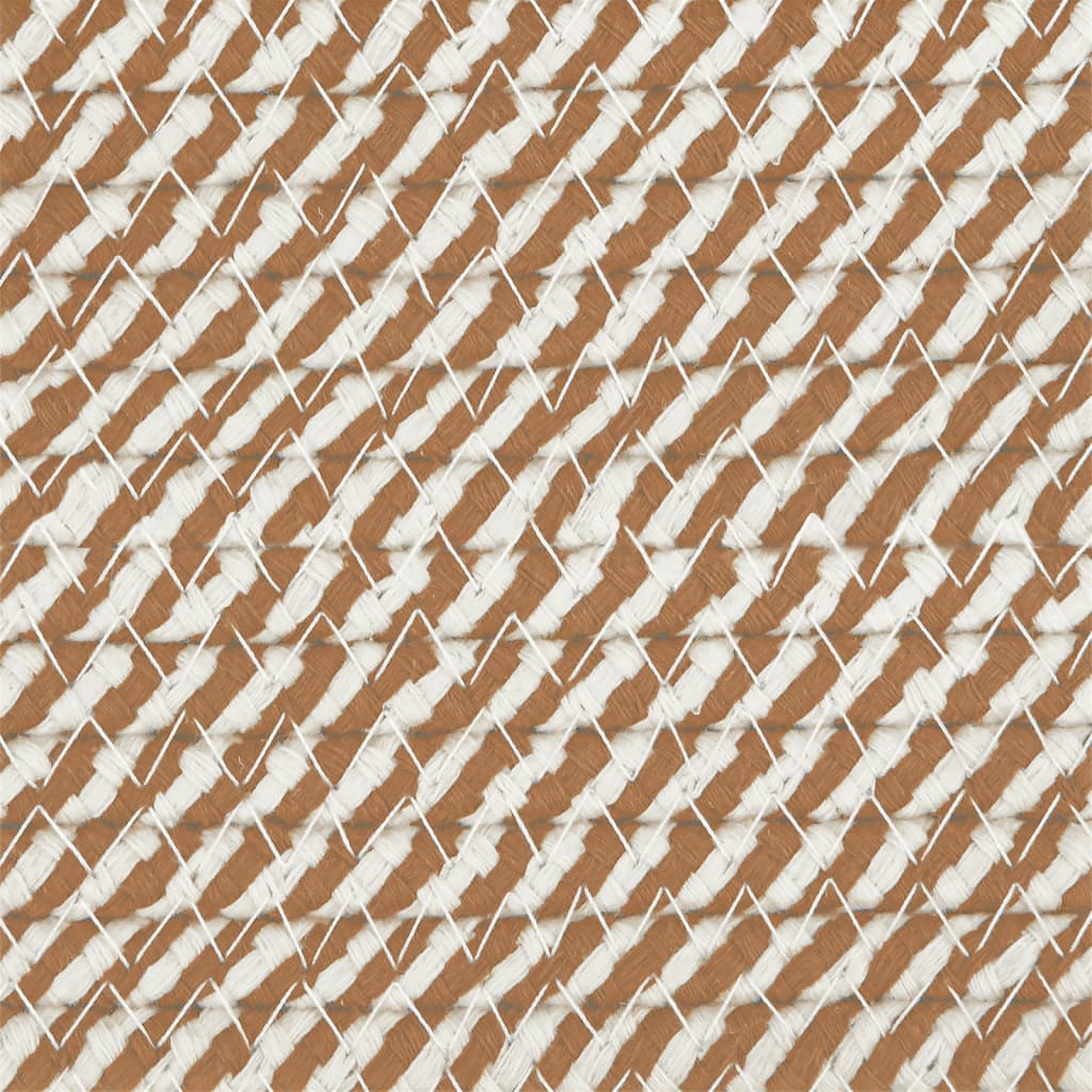 Cestino Portaoggetti Marrone e Bianco Ø40x35 cm in Cotone | homemem39