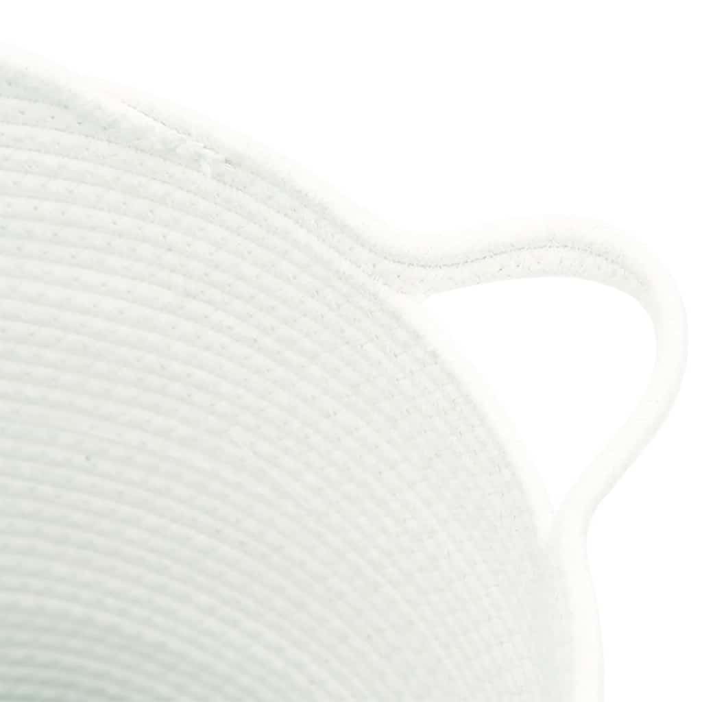 Cestino Portaoggetti Bianco Ø38x36 cm in Cotone - homemem39