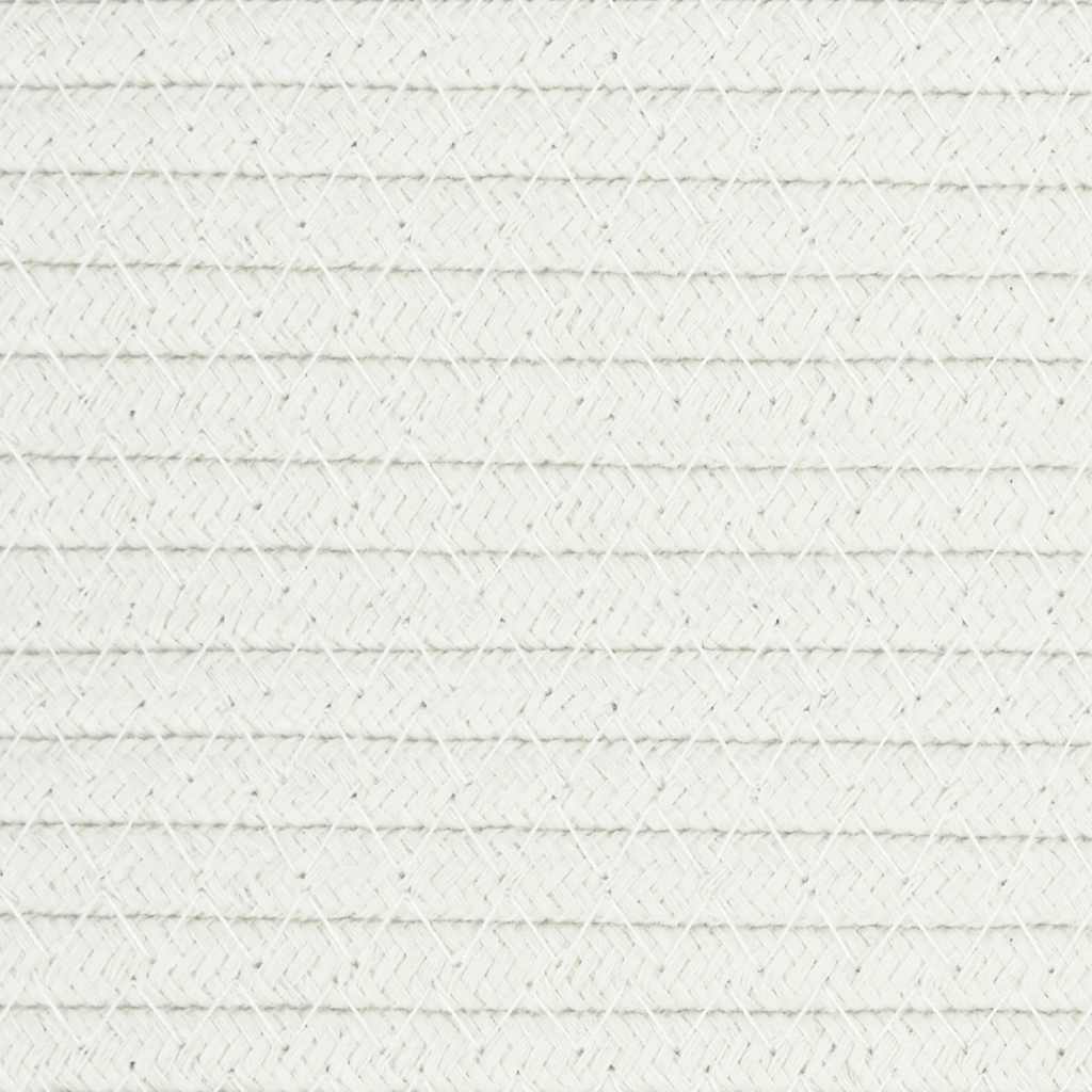 Cestino Portaoggetti Bianco Ø38x36 cm in Cotone - homemem39