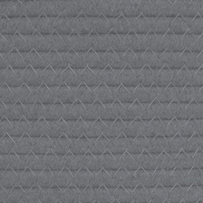 Cestino Portaoggetti Grigio e Bianco Ø43x38 cm in Cotone - homemem39