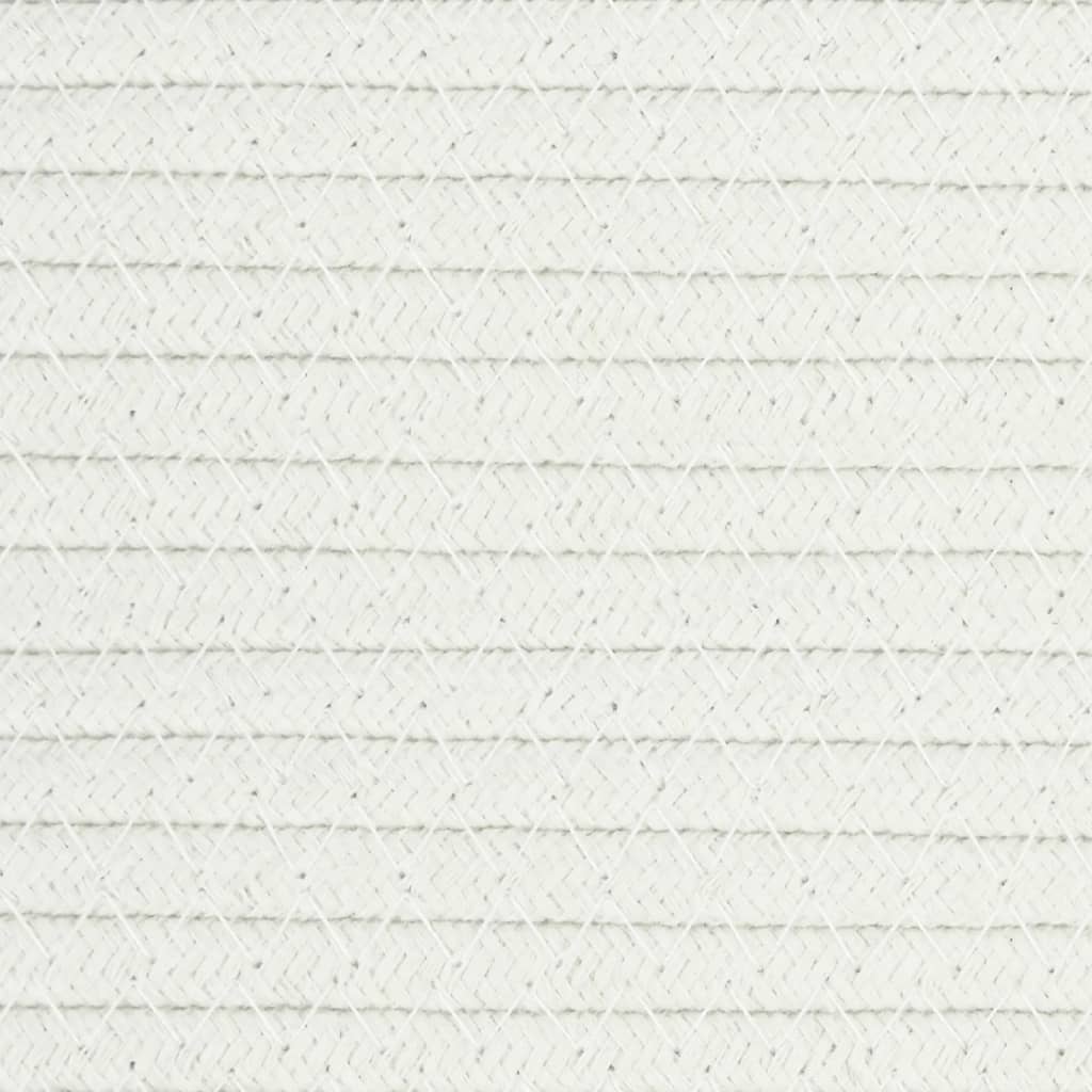 Cestino Portaoggetti Grigio e Bianco Ø43x38 cm in Cotone - homemem39
