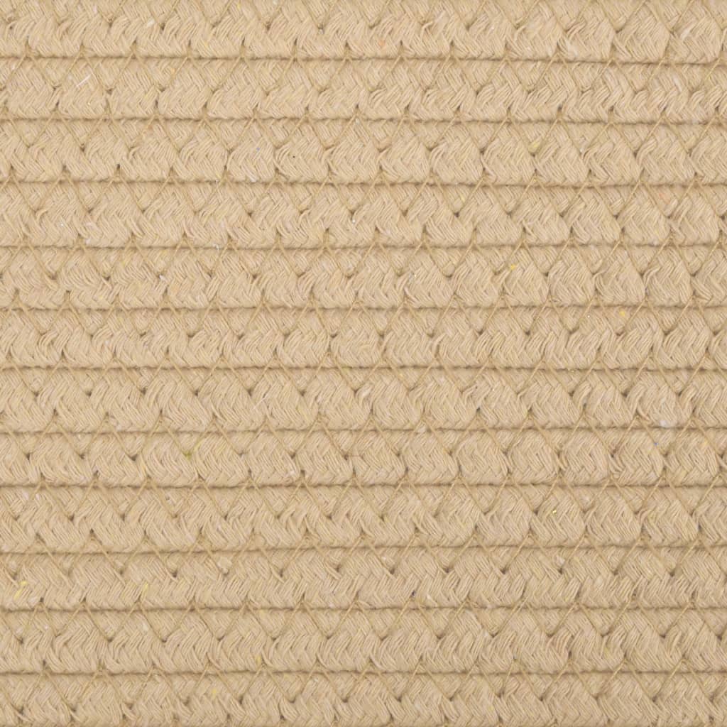 Cestino Portaoggetti Beige e Bianco Ø43x38 cm in Cotone - homemem39