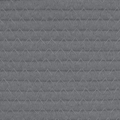 Cestino Portaoggetti Grigio e Bianco Ø51x33 cm in Cotone - homemem39