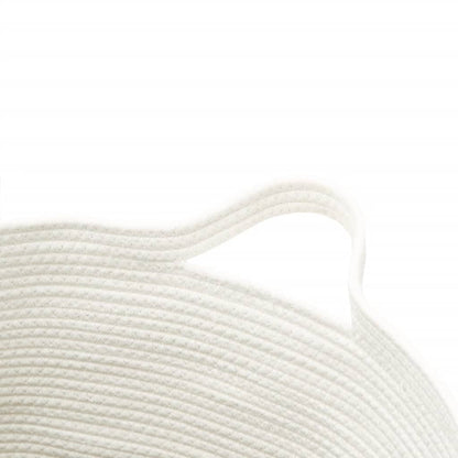Cestino Portaoggetti Grigio e Bianco Ø49x65 cm in Cotone | homemem39
