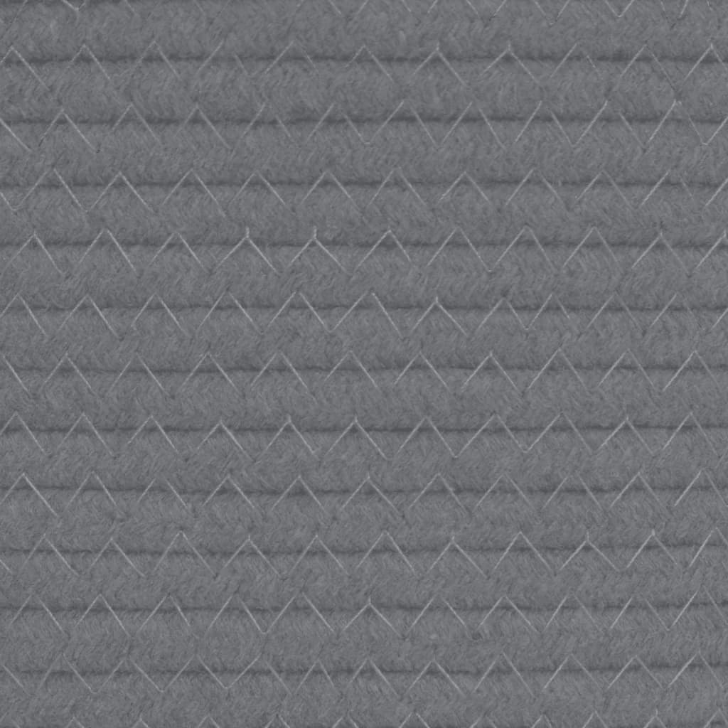 Cestino Portaoggetti Grigio e Bianco Ø49x65 cm in Cotone | homemem39