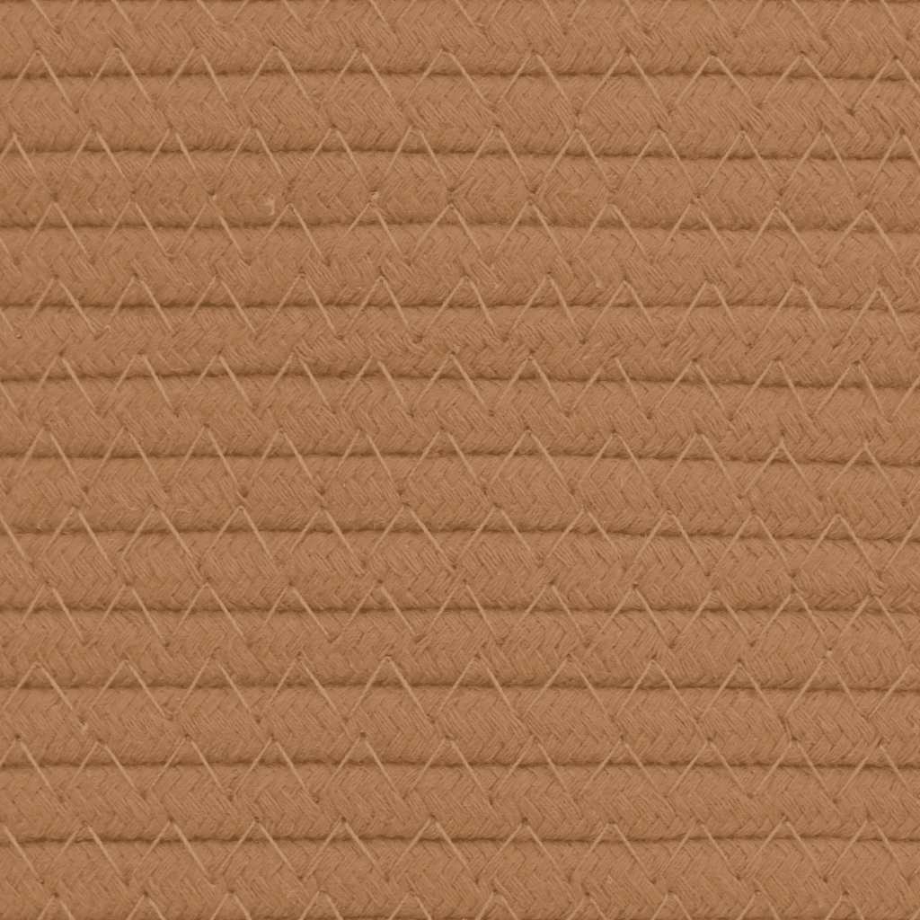 Cestino Portaoggetti Marrone e Bianco Ø40x35 cm in Cotone | homemem39