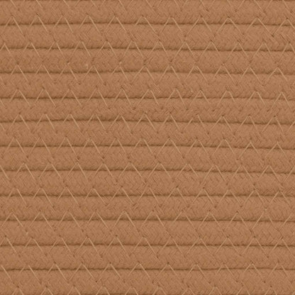 Cestino Portaoggetti Marrone e Bianco Ø40x35 cm in Cotone