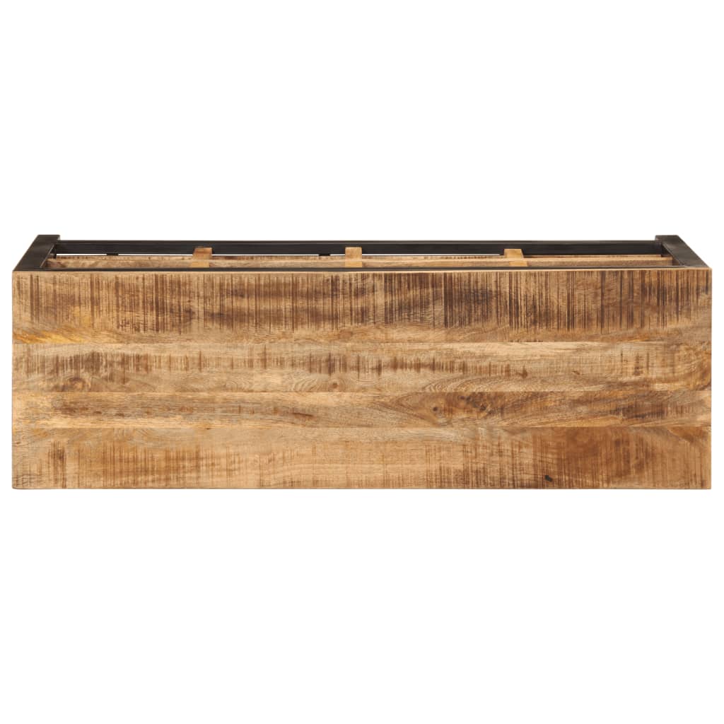Shoe Bench 110x35x51cm Solid Raw Mango Wood