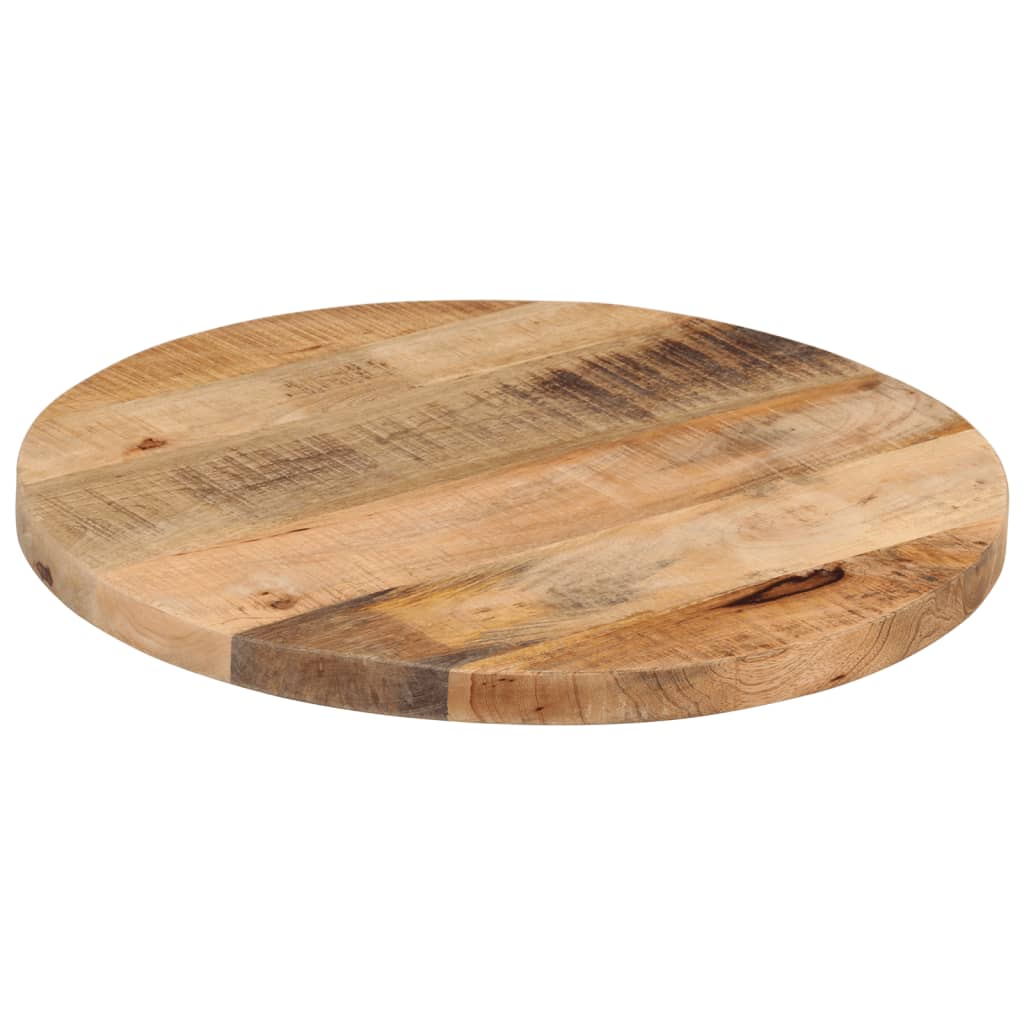 Piano per Tavolo Ø 40x3,8cm Rotondo Legno Massello Grezzo Mango | homemem39