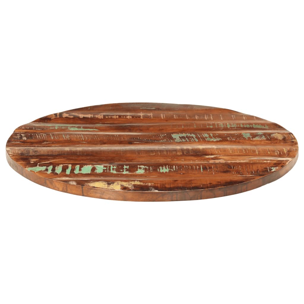 Piano per Tavolo Ø 80x1,5 cm Rotondo Legno Massello di Recupero