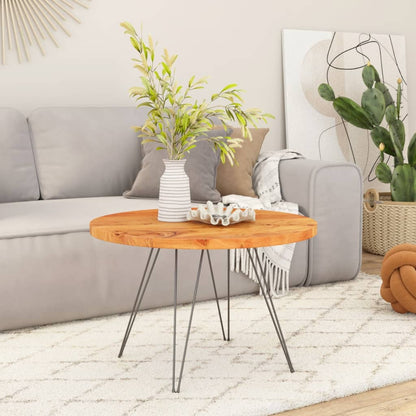 Piano per Tavolo Ø80x3,8 cm Rotondo in Legno Massello di Acacia | homemem39