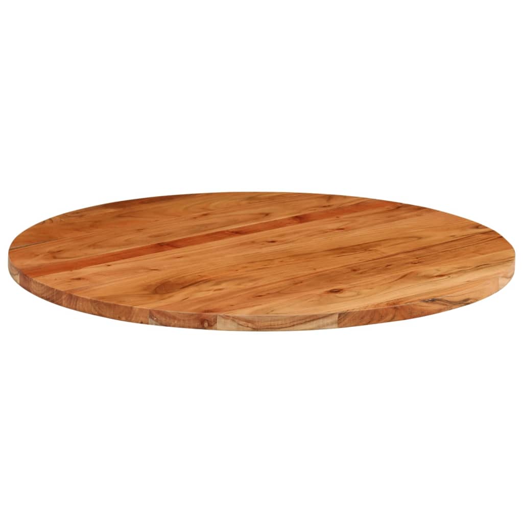 Piano per Tavolo Ø80x3,8 cm Rotondo in Legno Massello di Acacia | homemem39