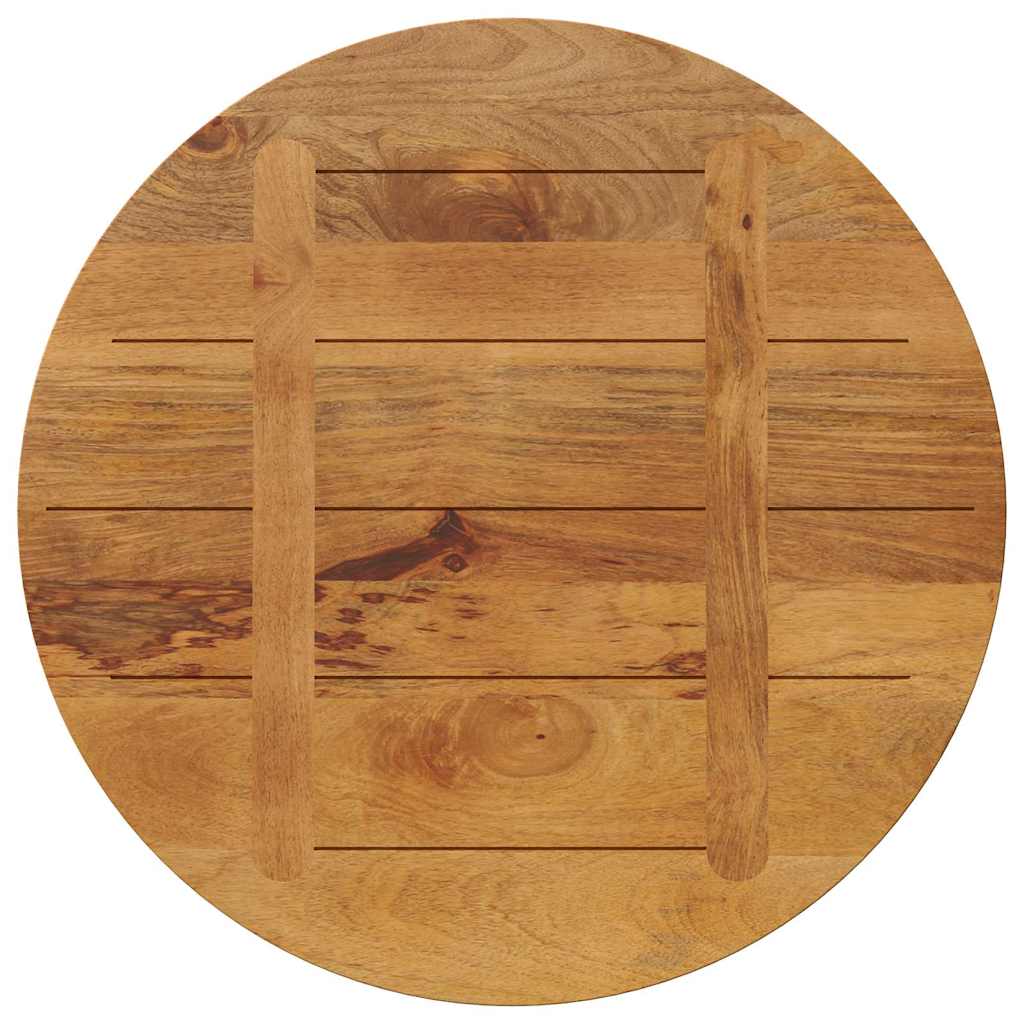 Piano per Tavolo Ø 70x3,8 cm Rotondo in Legno Massello di Mango